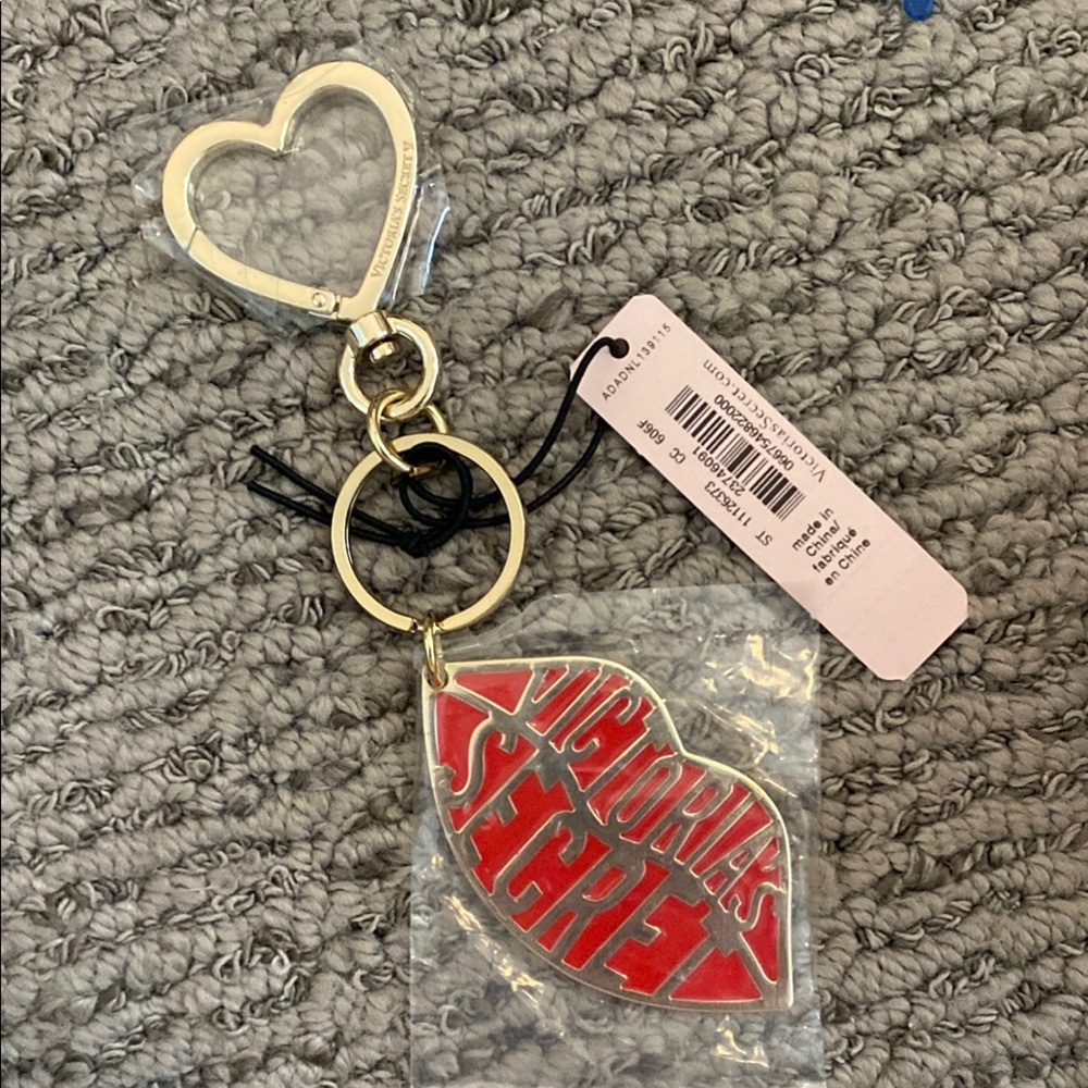 Victoria's Secret Red and Gold Lips Keychain